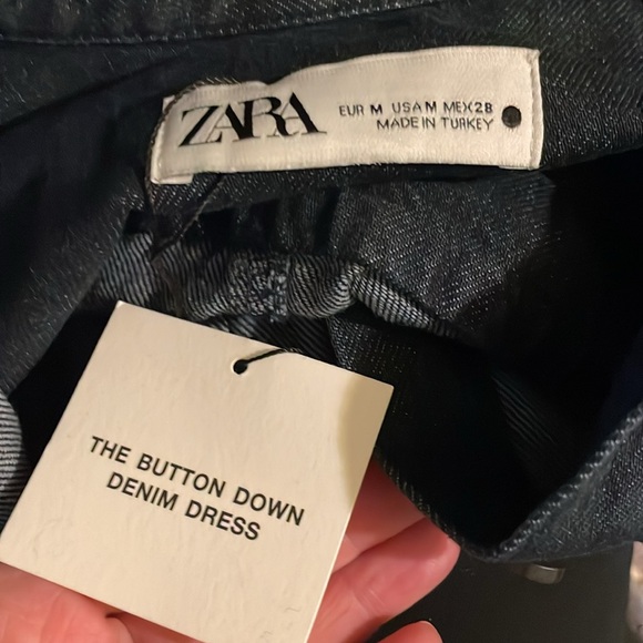 Zara denim button down dress - new with tags - Picture 7 of 8
